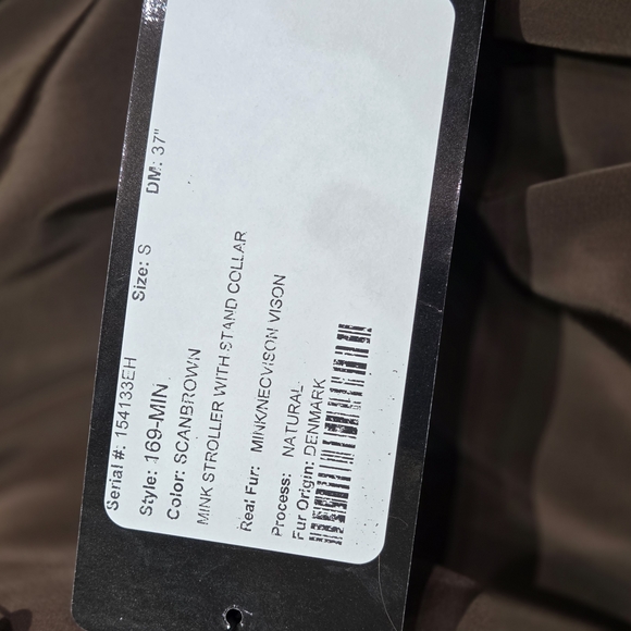 Luxurious Coat By MANAKA, NWT Women's Real Mink Fur, Scanbrown, Sz S - Picture 12 of 15